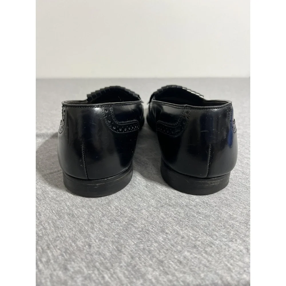 Bostonian Shoes Mens Size 11 Black Kiltie Fringe Loafers Brogue Made USA